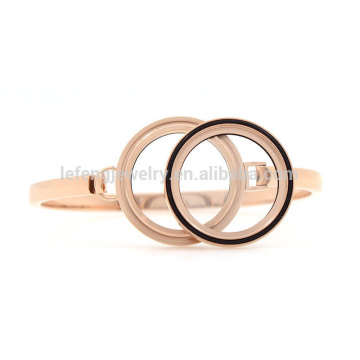 2015 nova 30 mm Rose Gold Plain Bangle, corrente de aço inoxidável 316L flutuante foto medalhões de vidro pulseiras
